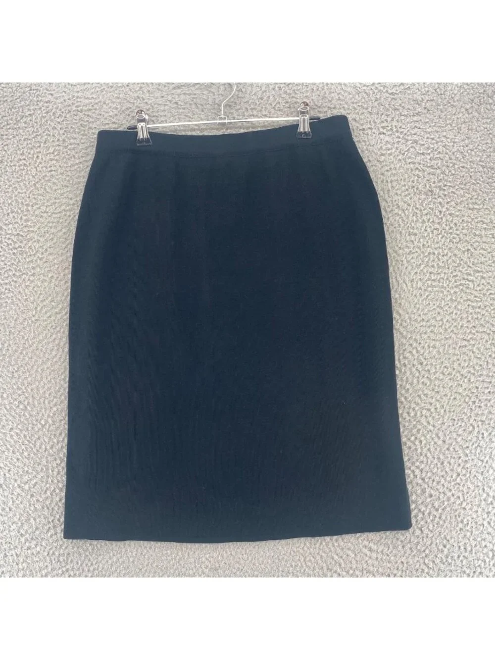 Ming Wang Skirt Womens Medium Petite Black Pull On Stretch Knee Length Straight
